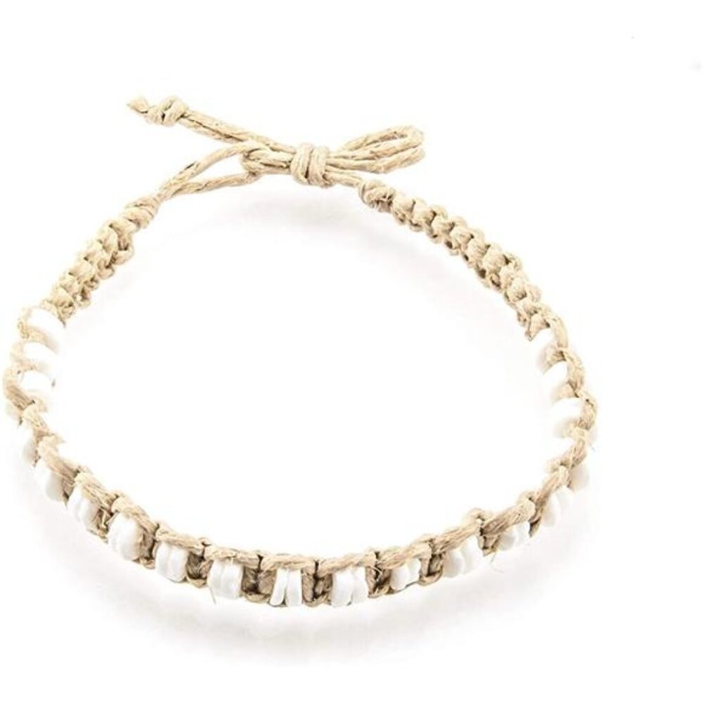 Hemp Anklet with Puka Shell Beads Trendy
